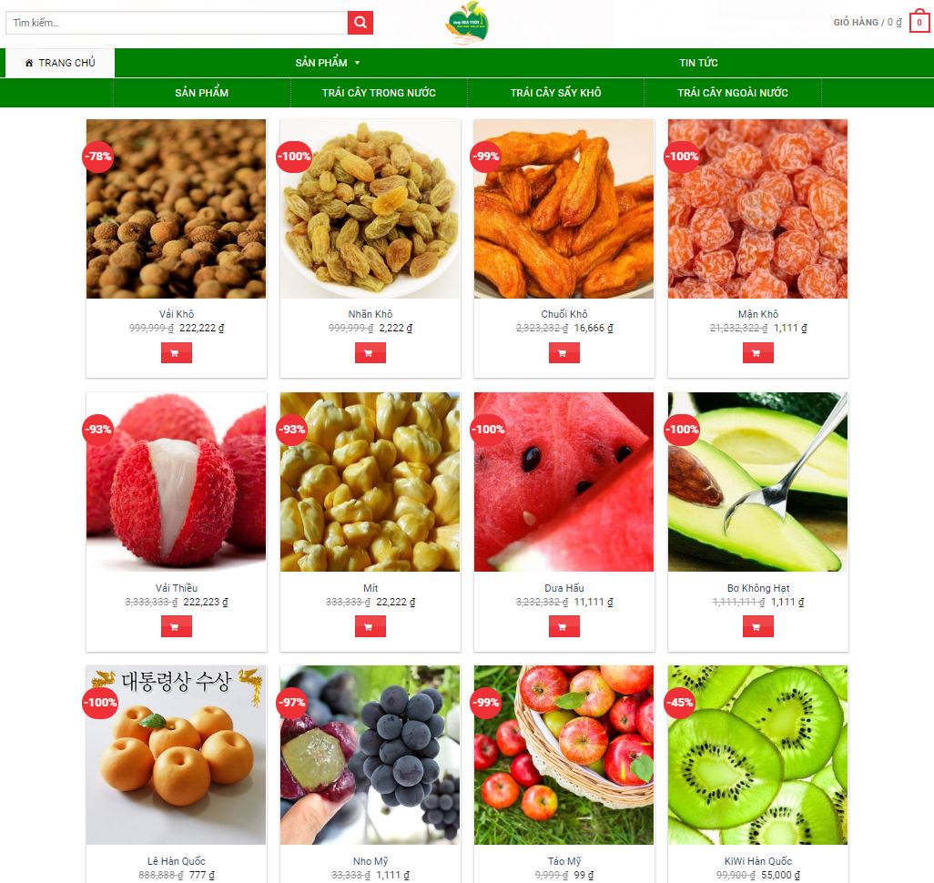 website bán hoa quả bình thạnh