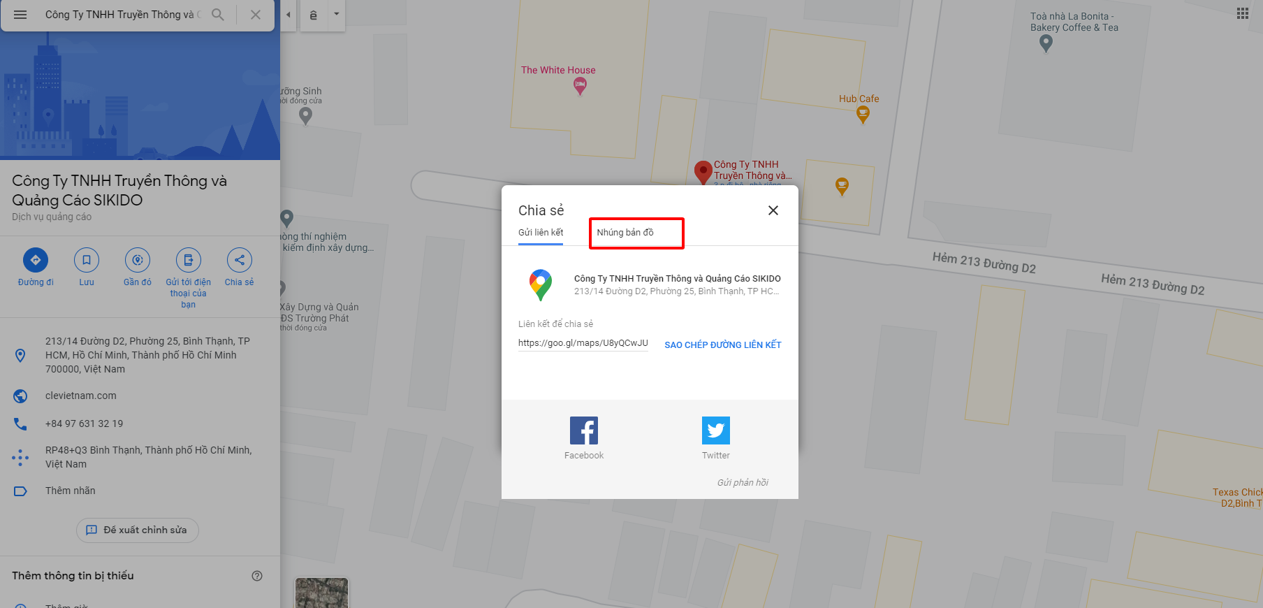 Hướng dẫn các cách nhúng google map vào website thiết kế bởi sikido